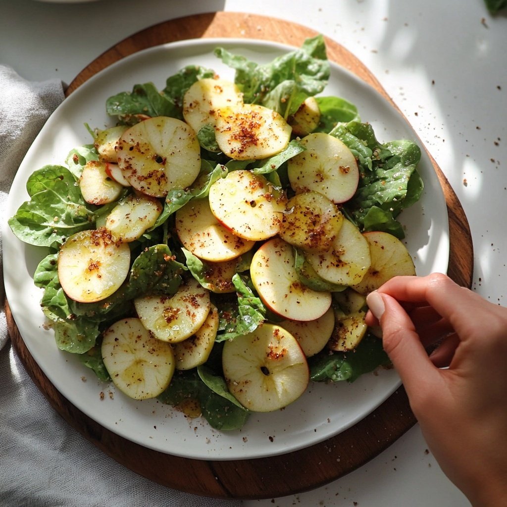 Blattsalat mit Äpfeln