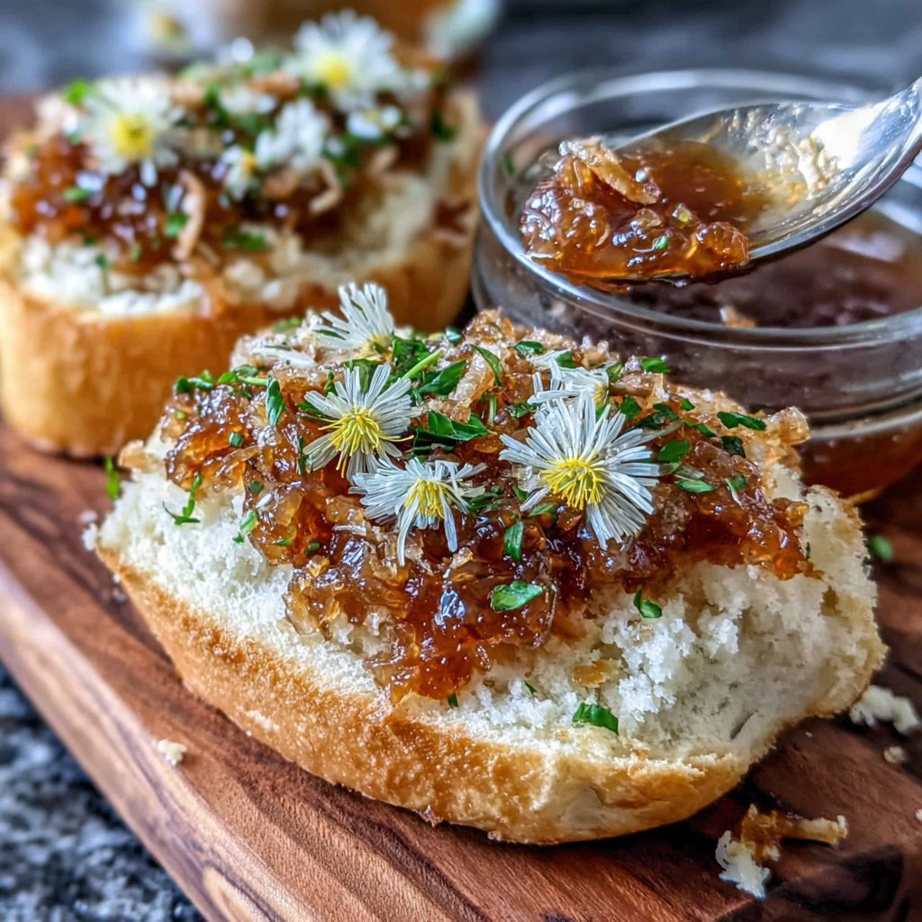 Löwenzahn-Gelee auf einem Brötchen