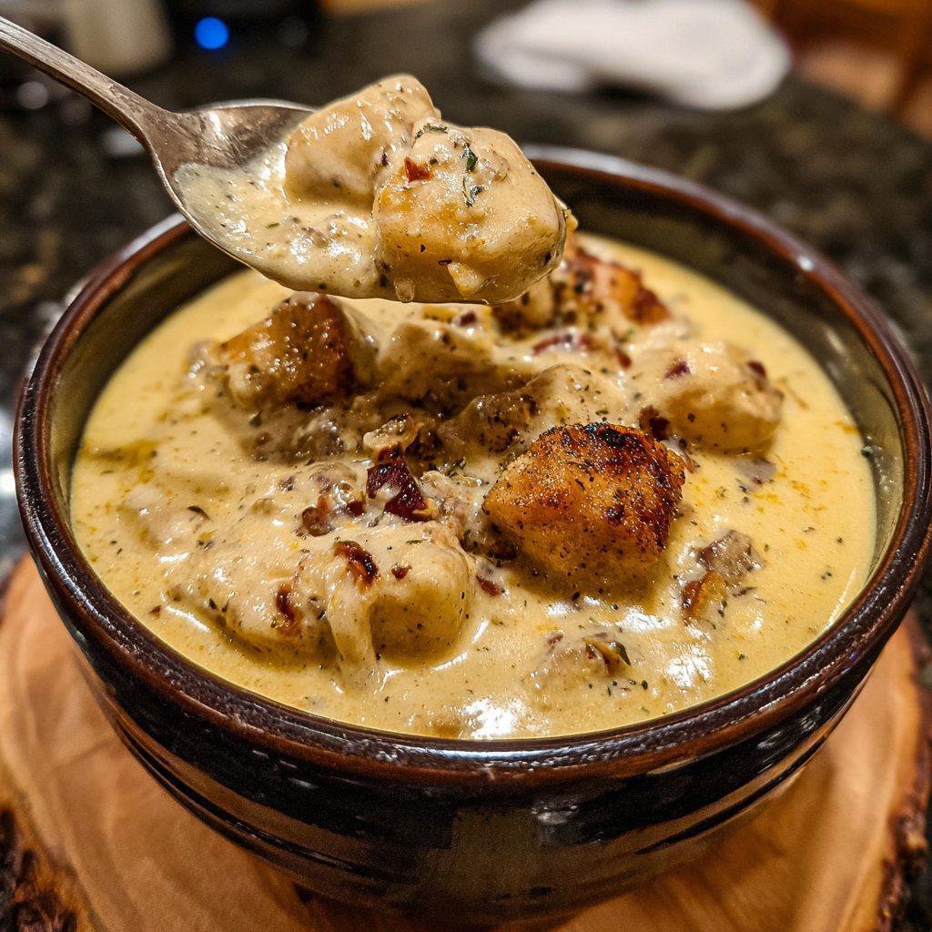 Cremiger Knoblauch-Zwiebel-Eintopf