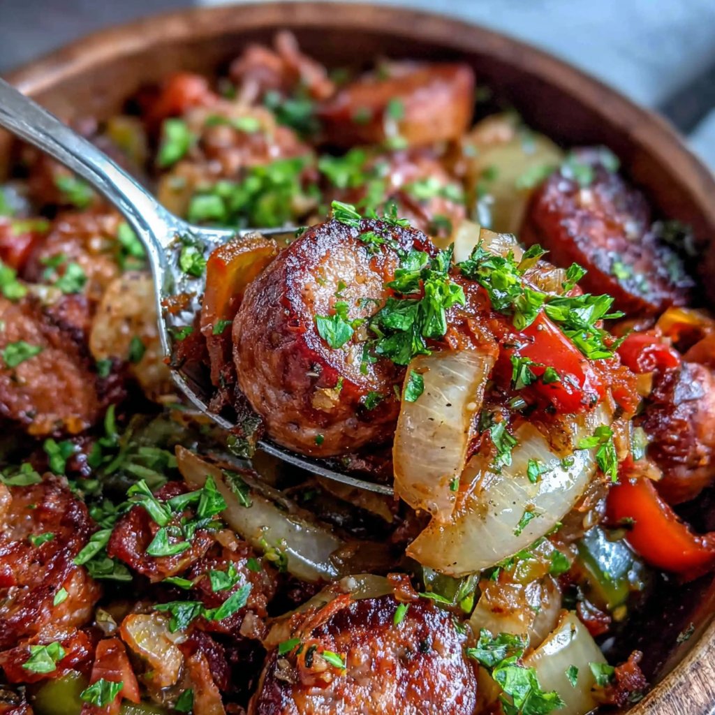 Hähnchenwurst Paprika Pfanne