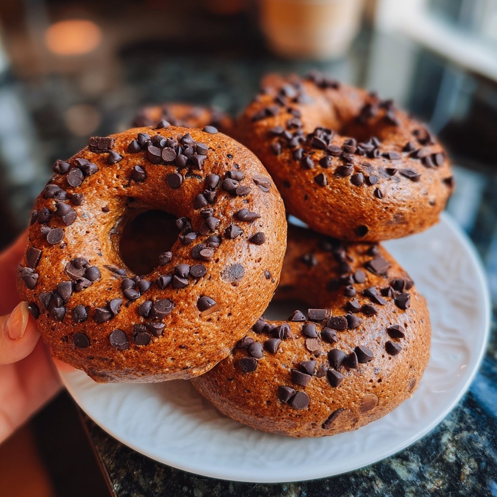 Protein Bagels mit Schokoladenchip Mix In