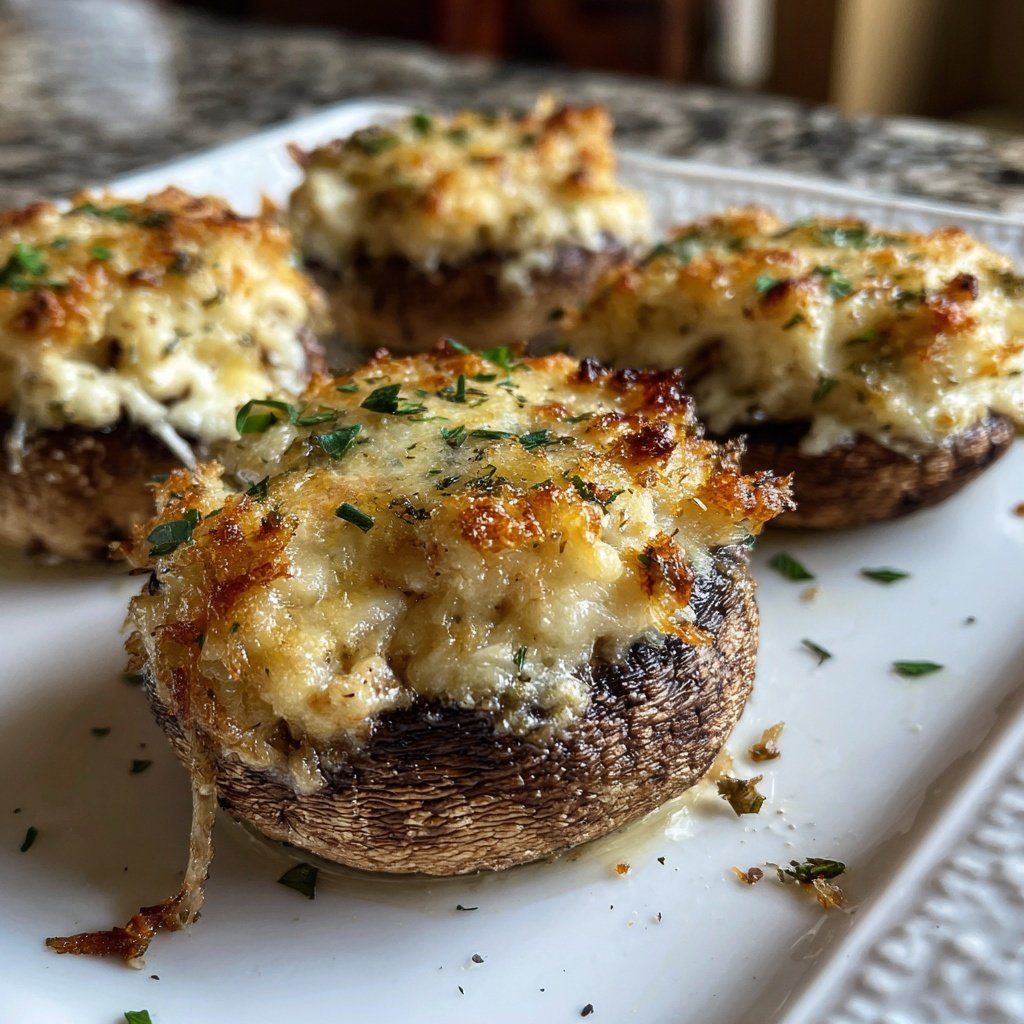 Gefüllte Pilzköpfe mit Käse