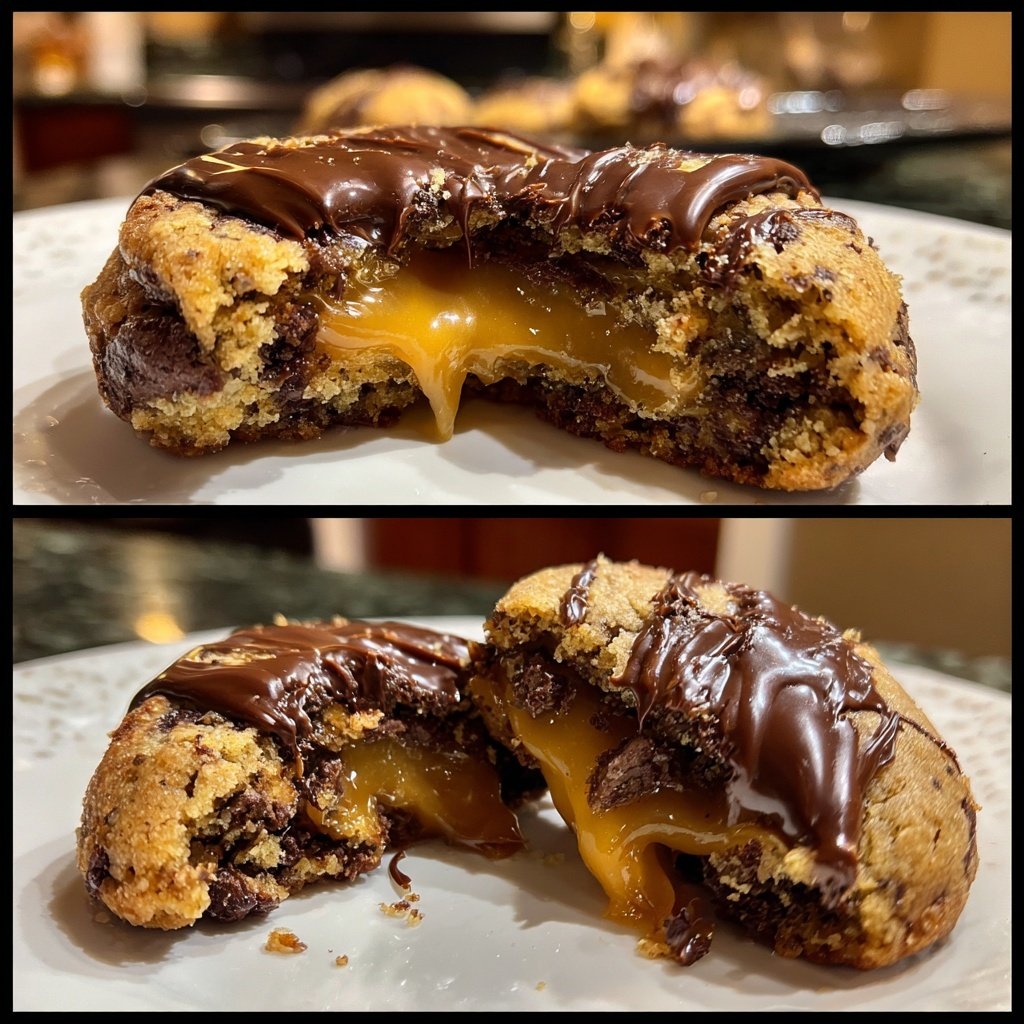 Karamell Gefüllte Schoko Kekse