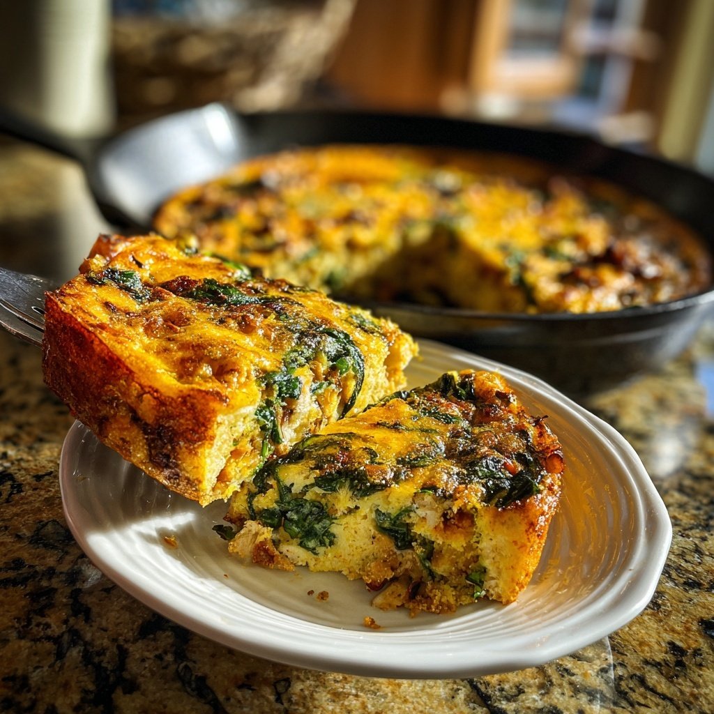 Einfache Spinat- und Puten-Frittata