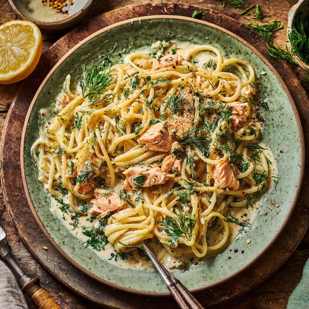 Cremige Lachs-Spaghetti-Delikatesse