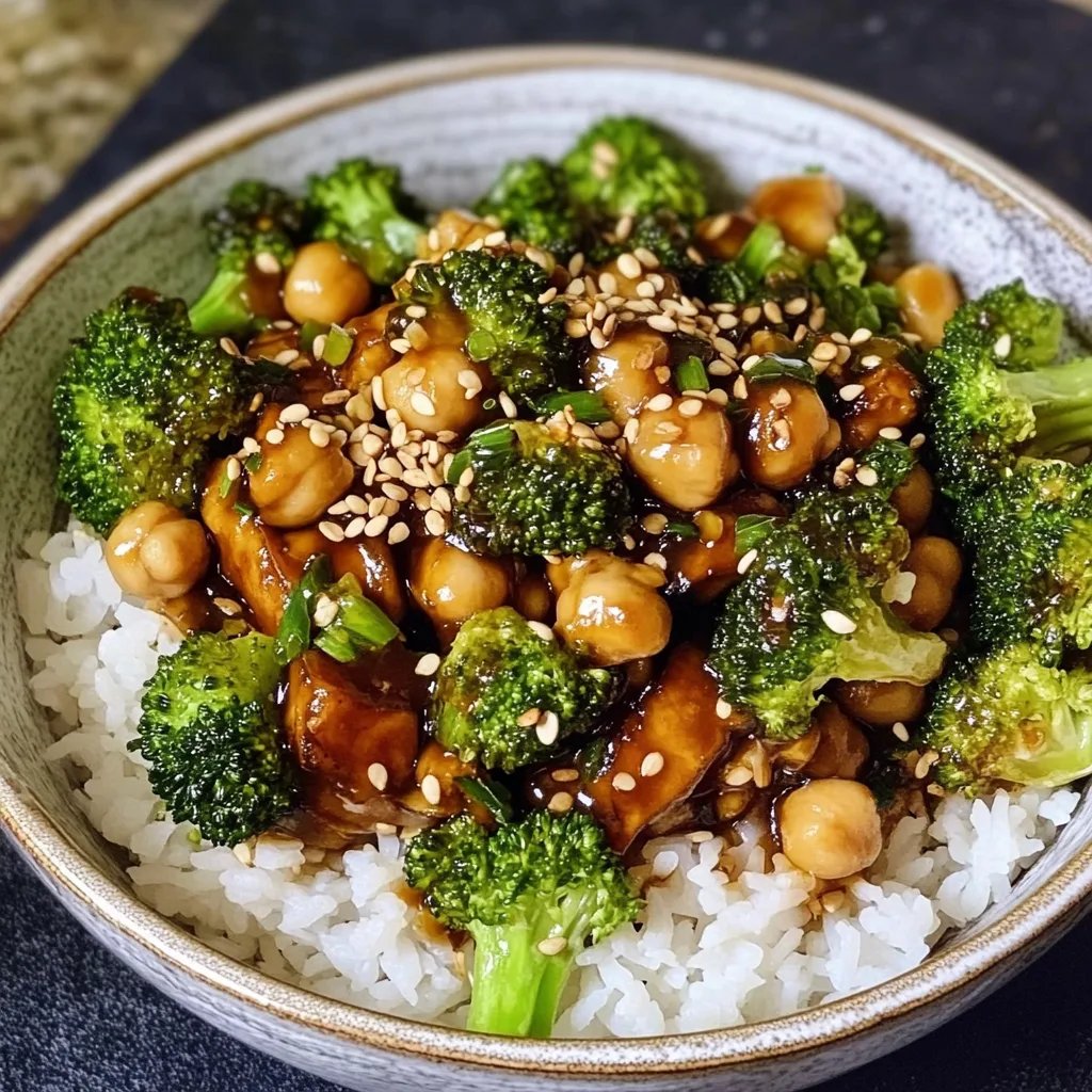 Knoblauch-Brokkoli-Pfanne mit Kichererbsen
