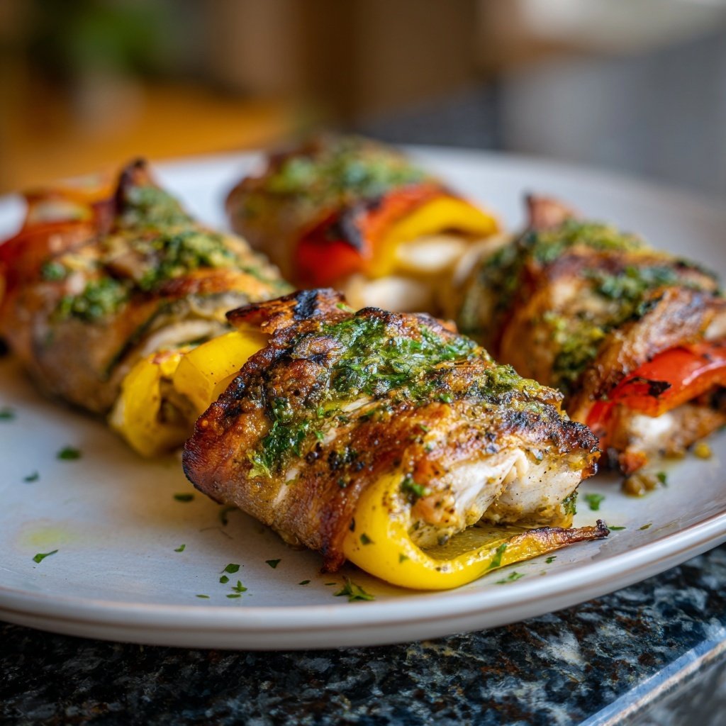 Gegrillte Fisch Gemüse Päckchen
