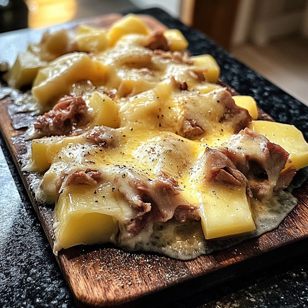Raclette Mit Mariniertem Fleisch und Kartoffeln