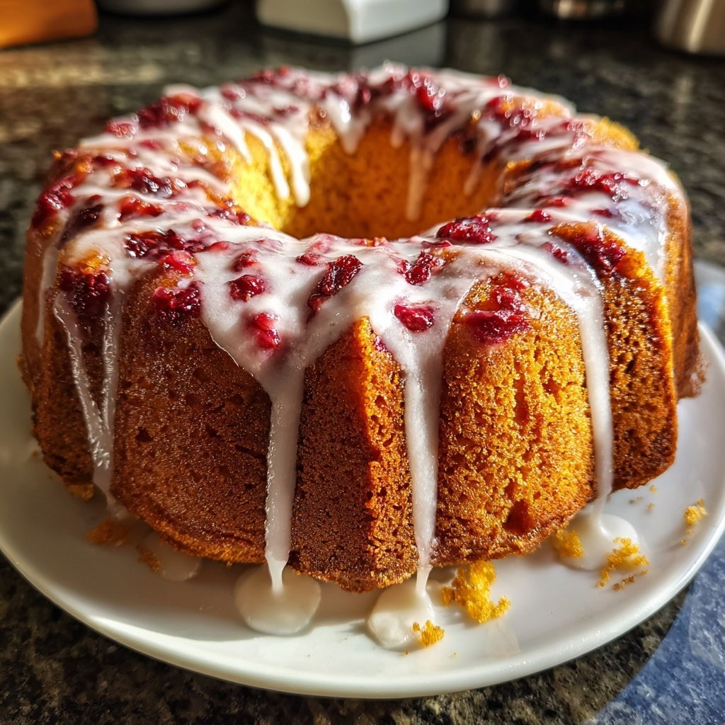 Cranberry Orange Torte mit Glasur