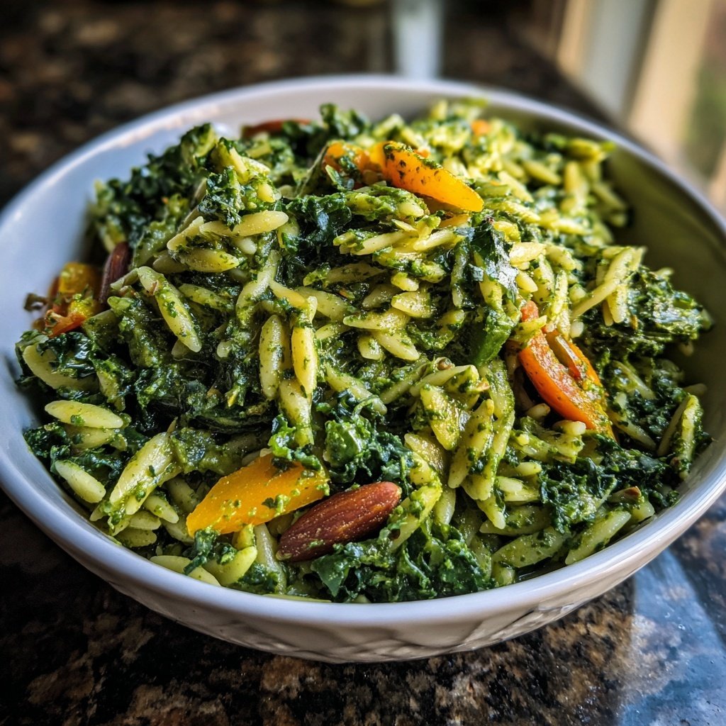 Grünkohl-Pesto-Orzo-Pfanne