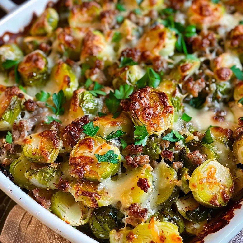 Rosenkohl Auflauf mit Kartoffel und Hackfleisch