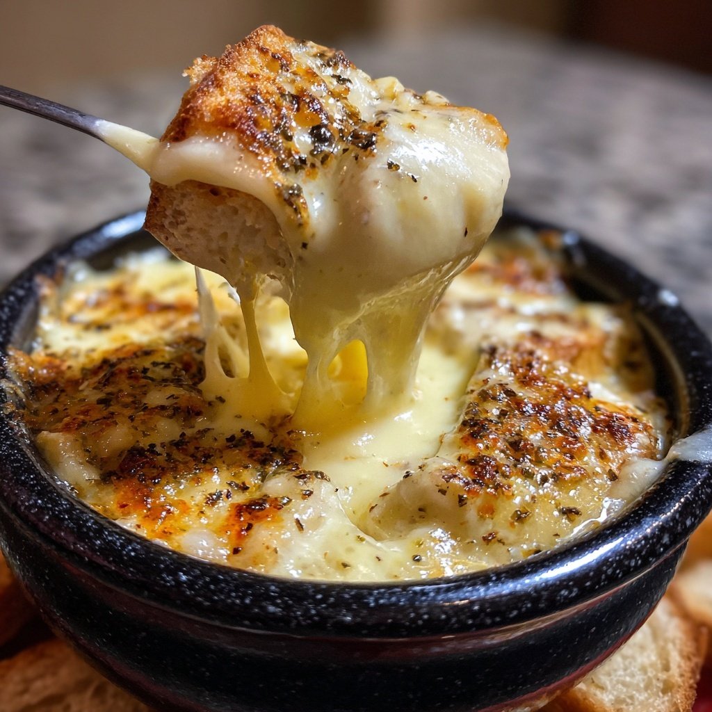 Käsefondue mit Bier und würzigem Käse