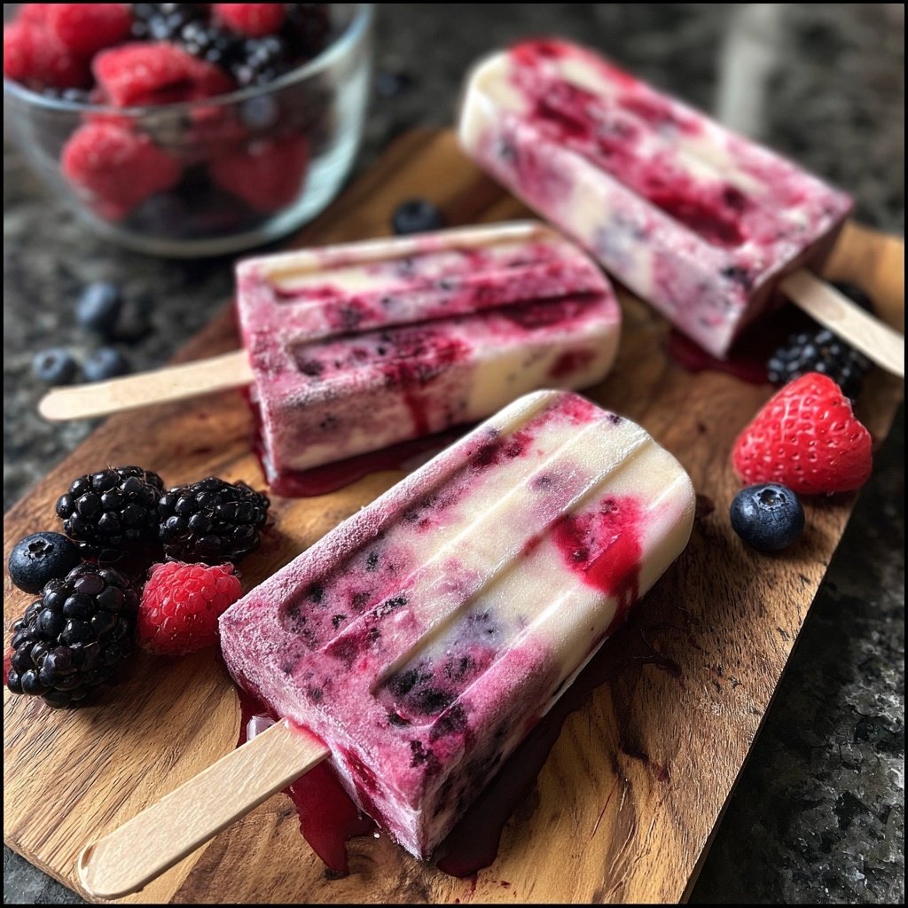 Beeren-Vanille-Popsicles zubereiten