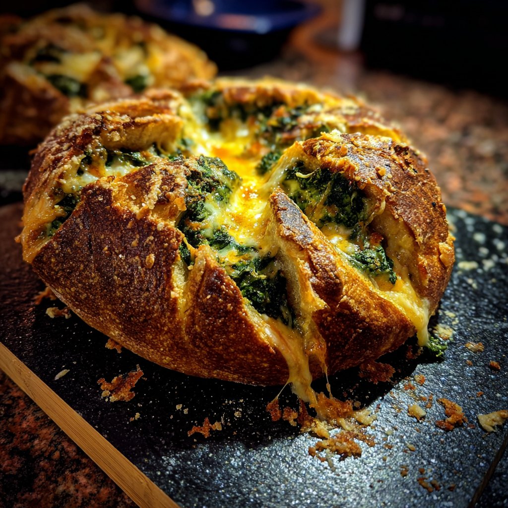 Käse Spinat Fladenbrot