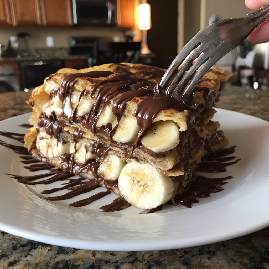 Bananen Nutella Pfannkuchen Delight