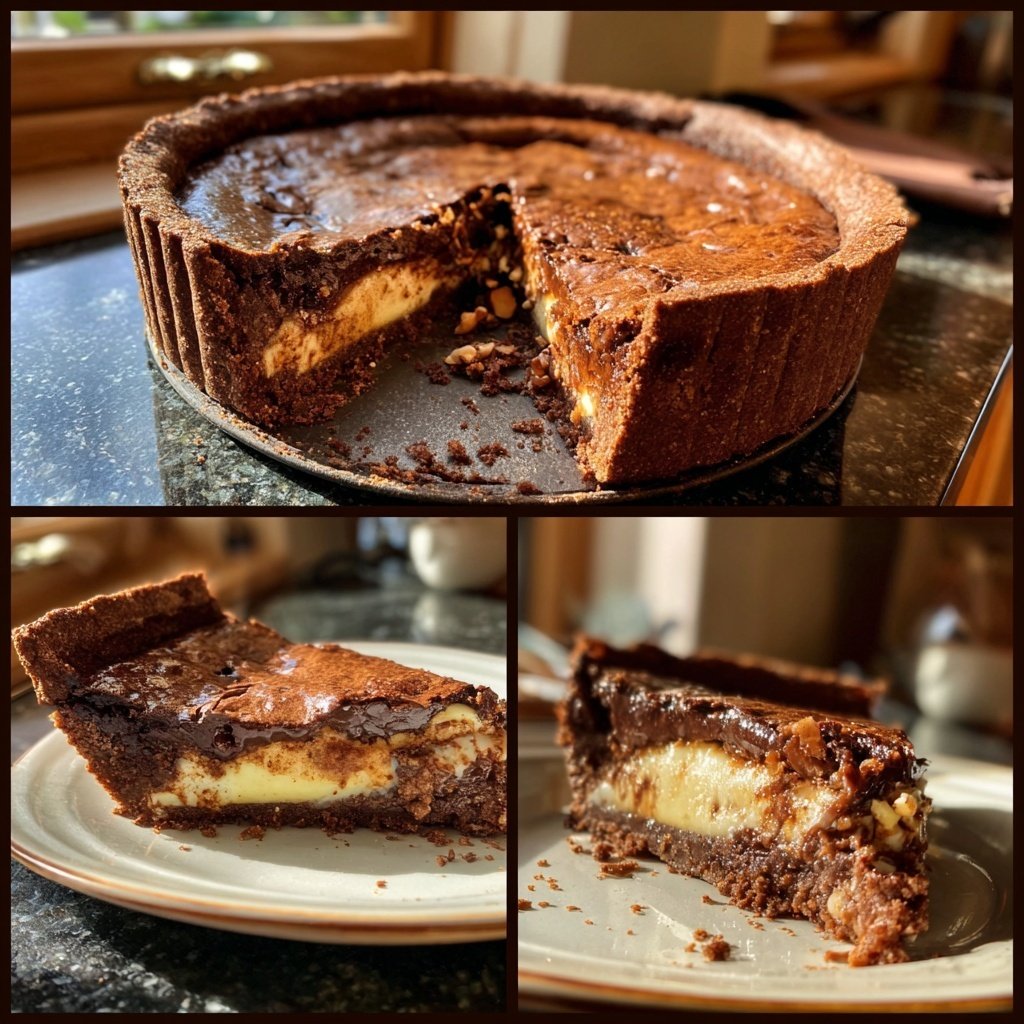 Nussige Topfen Brownie Tarte