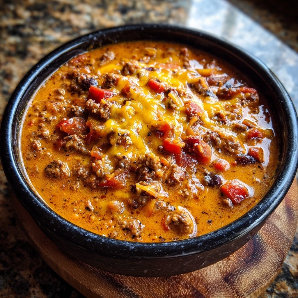 Chipotle Cheddar Rindfleisch Chili Herzhaft