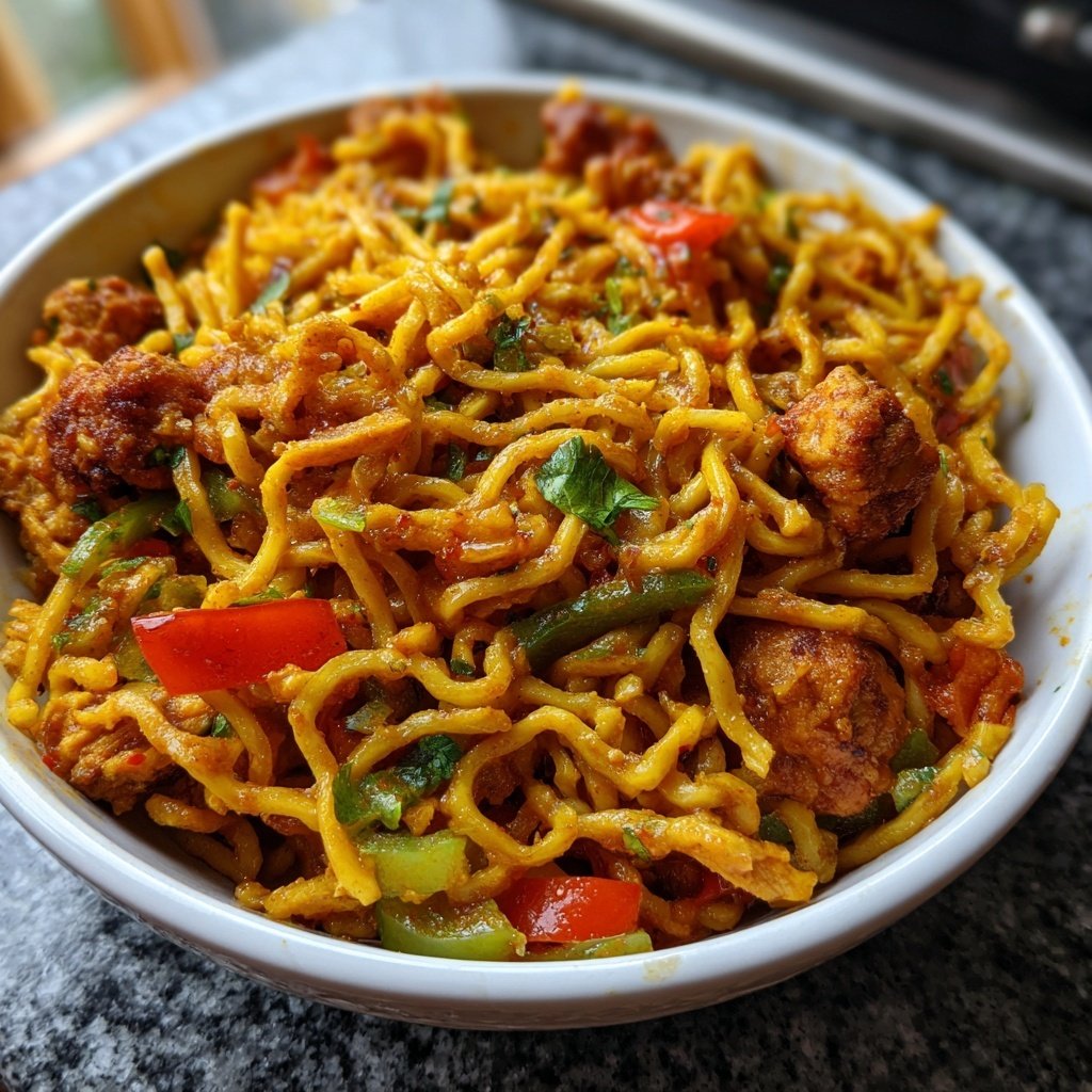 Knusprige Chili Truthahn Nudeln