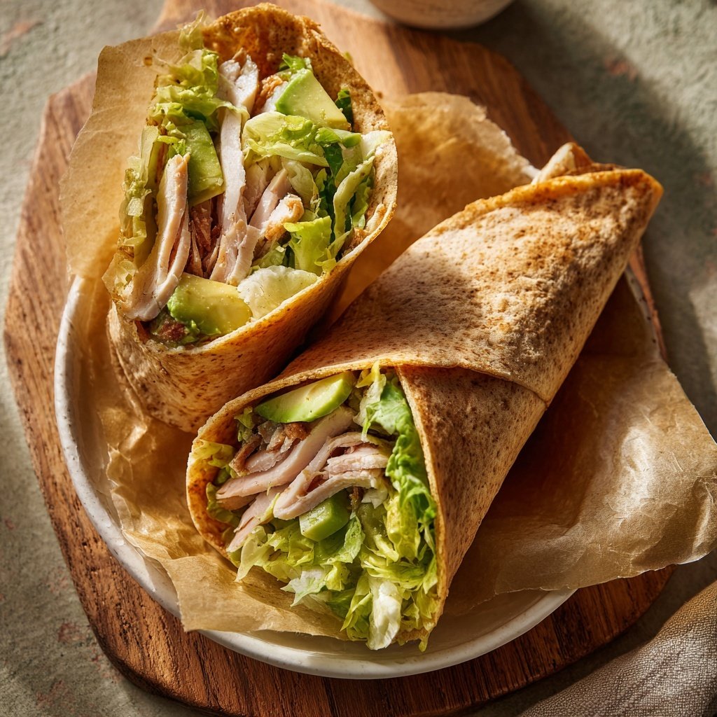 Truthahn Avocado Salat Wraps