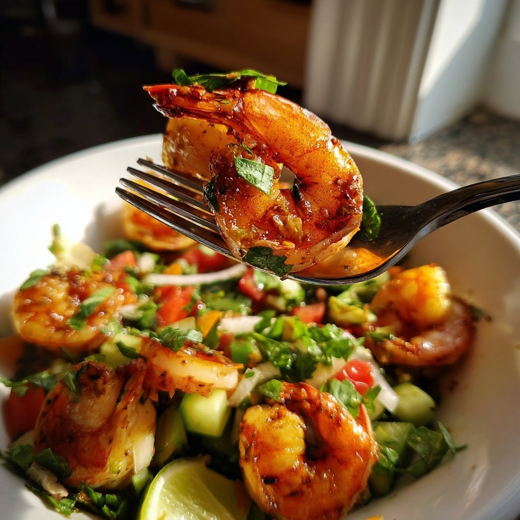 Knoblauch Limette Garnelen Salat