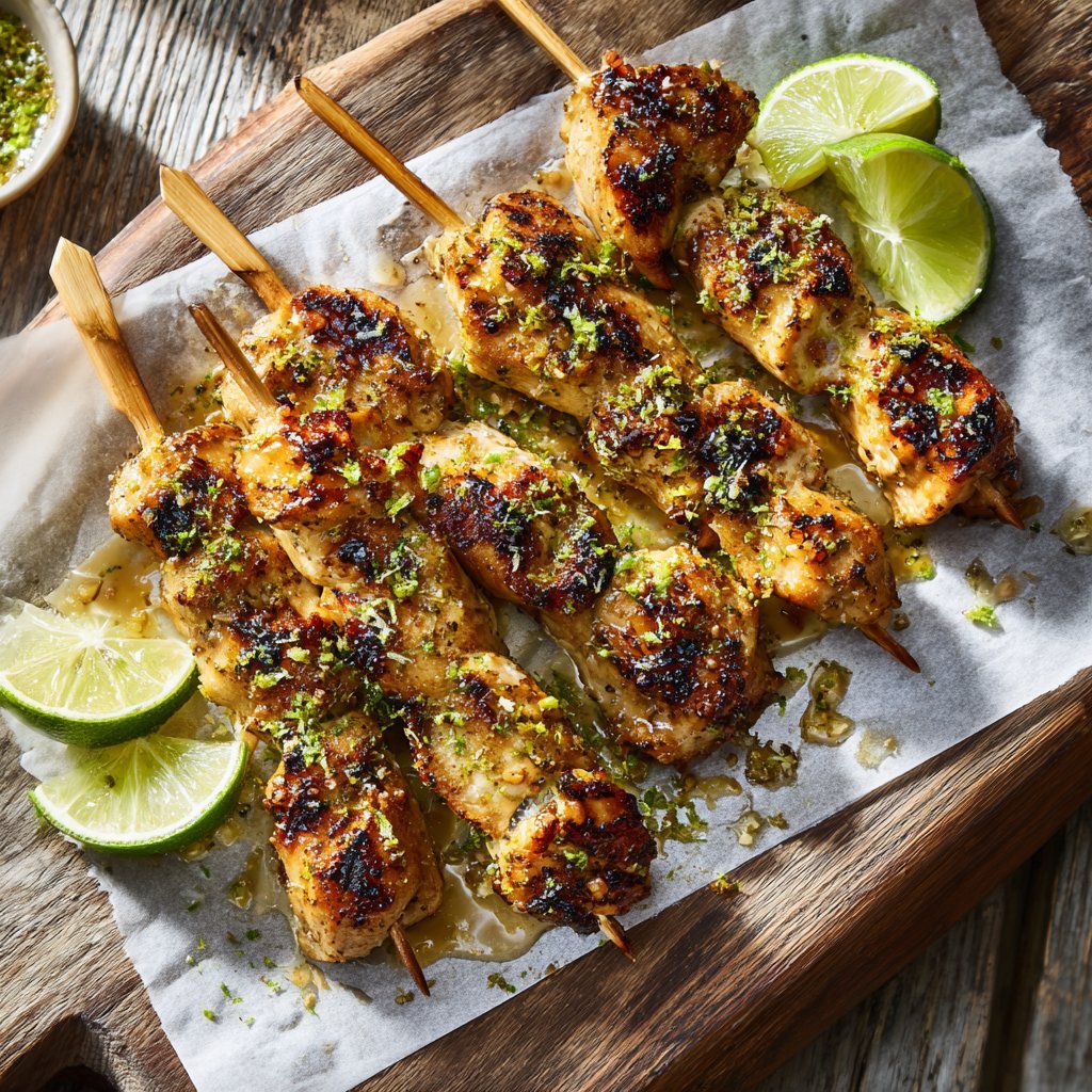 Honig-Limetten-Huhn-Spieße