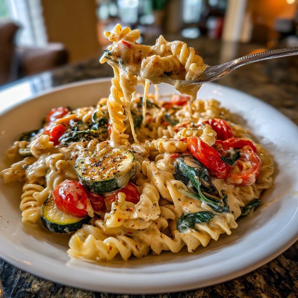 Cremige Gemüse Alfredo Pasta