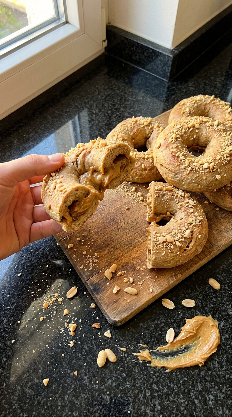 Erdnussbutter Protein Bagels​