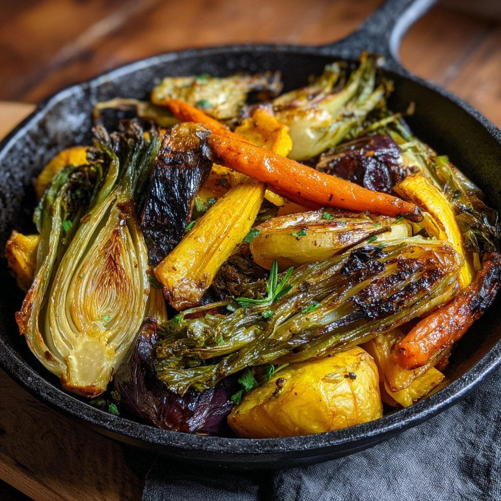 Fenchel Knoblauch Geröstetes Wintergemüse