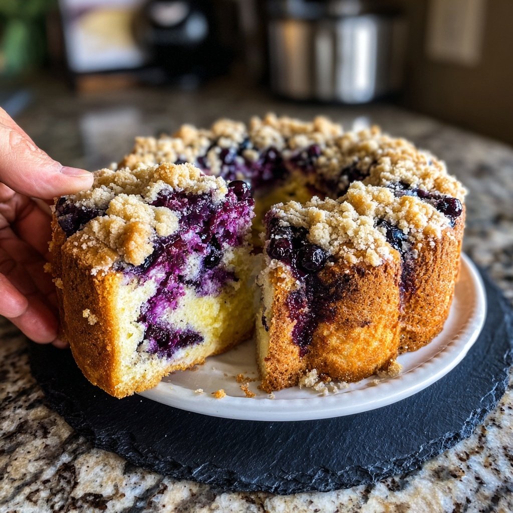 Blaubeeren Zitrone Sauerteig mit Streusel Krümel