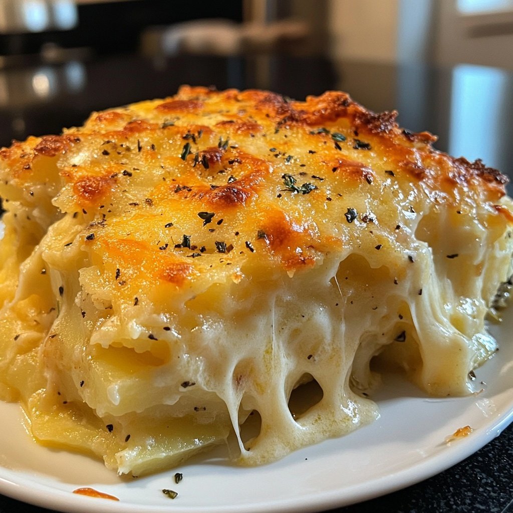 Kartoffelgratin mit Käsekruste für das Festmenü