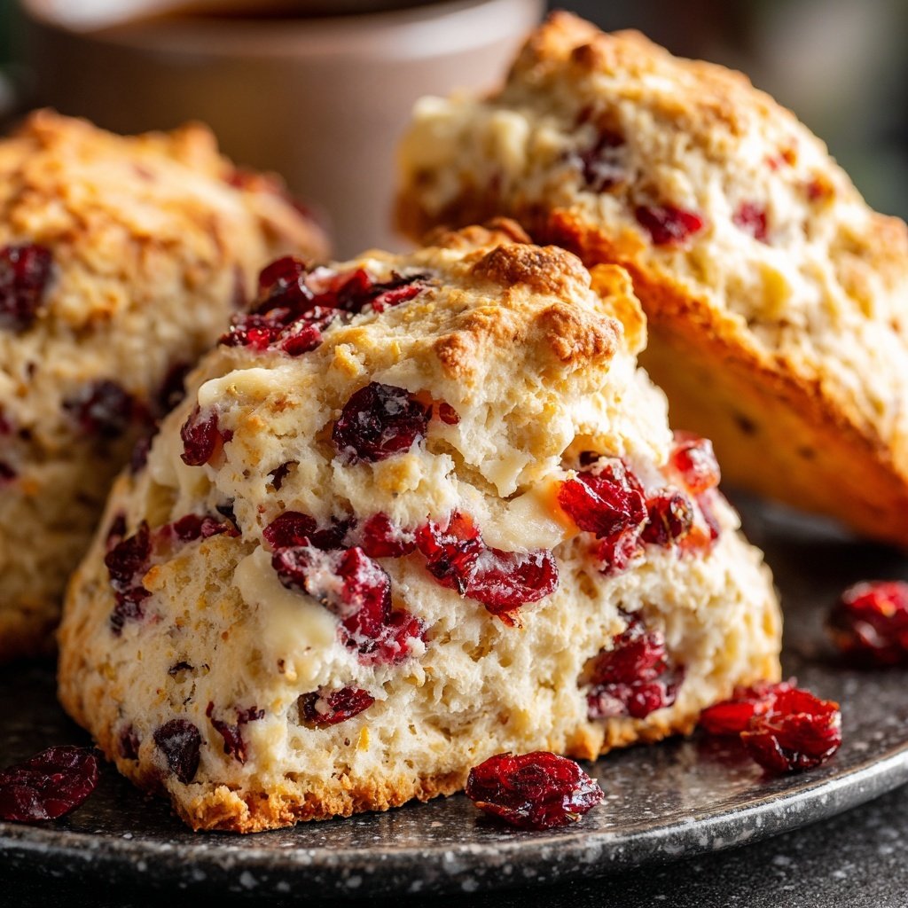 Cranberry Orange Scones mit Butter