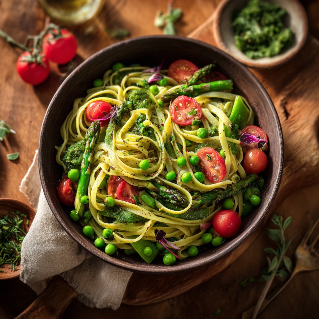 Frühlingsgrüne Pasta Primavera